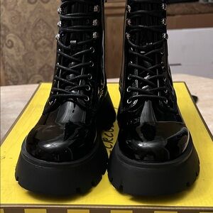 Circus by Sam Edelman Black Patent Leather Women's Boots -DISCOUNT SHIPPING 🔥